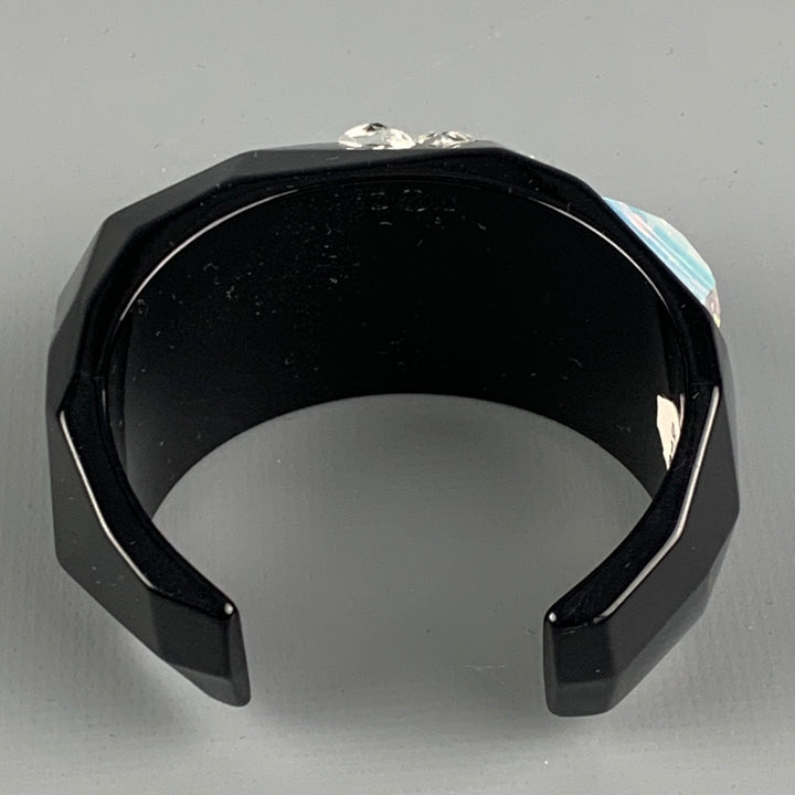 SWAROVSKI Bracelet manchette en acétate noir et cristal