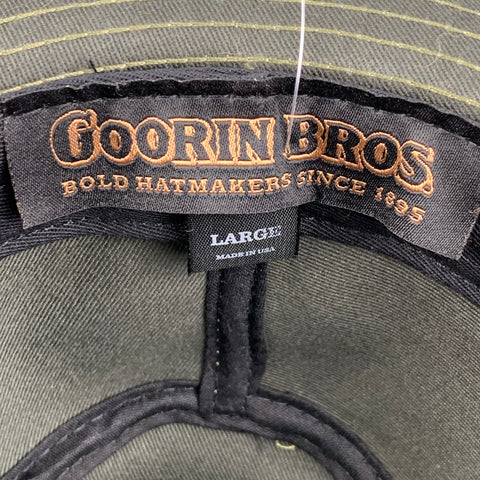 GOORIN BROTHERS Size L Olive & Brown Canvas Leather Hat