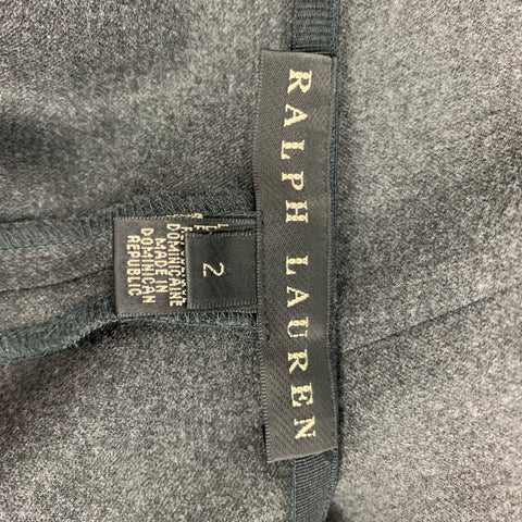 RALPH LAUREN Black Label Size 2 Charcoal Wool Narrow Leg Dress Pants