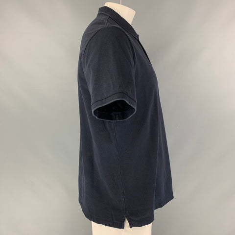 BURBERRY Polo de algodón liso azul marino talla XXL