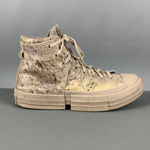 CONVERSE Size 10.5 Olive Canvas High Top Sneakers