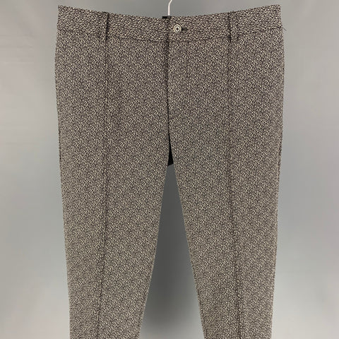GIORGIO ARMANI Taille 32 Pantalon habillé gris et noir chiné avec braguette zippée