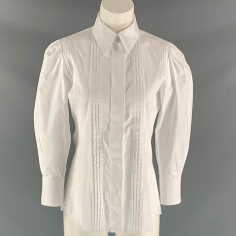 SPORTMAX Size S White Pleated Blouse