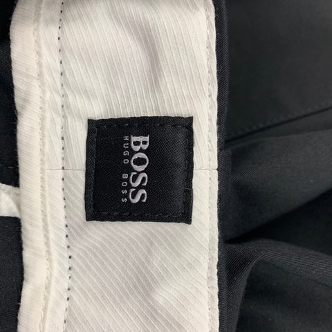 BOSS by HUGO BOSS Size 32 Black Cotton Pleated Casual Pants
