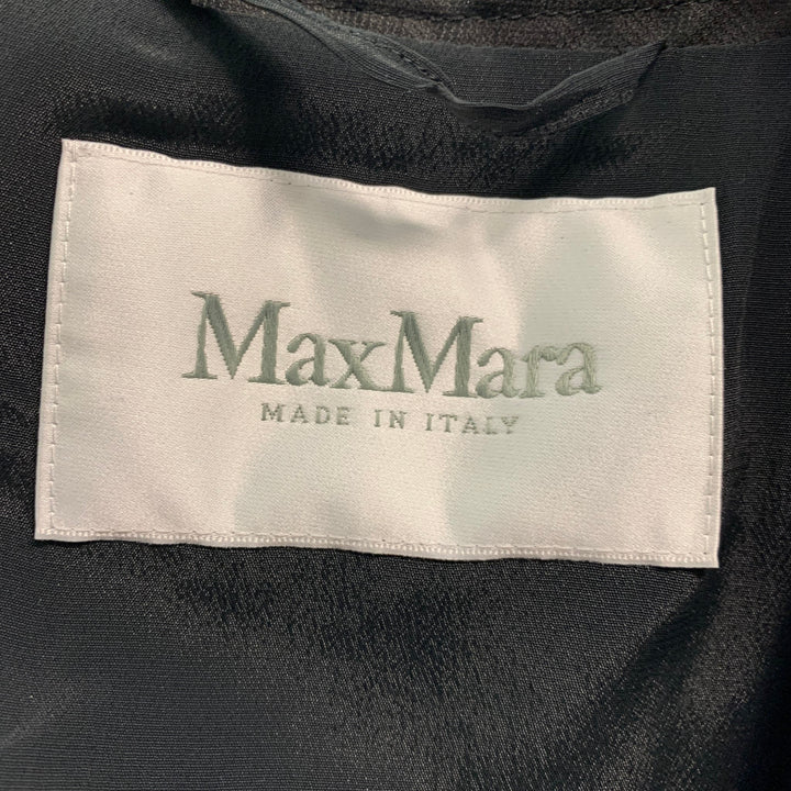 MAX MARA Size 8 Black Acetate Blend Coat