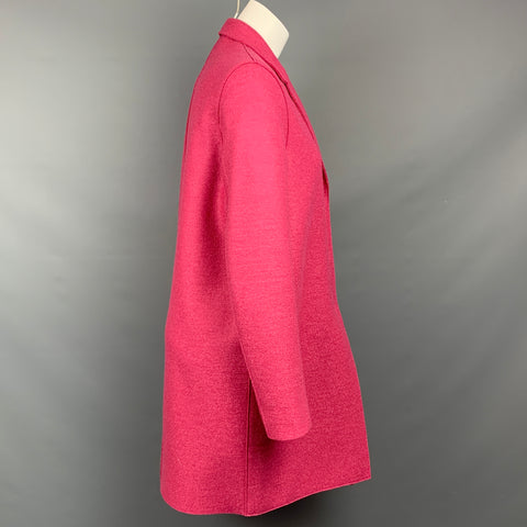 HARRIS WHARF LONDON Size 6 Rose Wool Notch Lapel Cocoon Coat