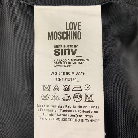 MOSCHINO Talla M Marrón Negro Blanco Abrigo con estampado animal en mezcla modacrílica