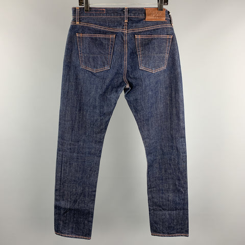 JEAN SHOP Size 34 Indigo Cotton Zip Fly Skinny Jeans
