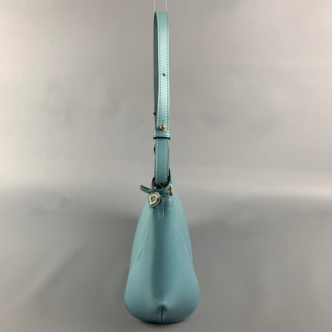 DELVAUX Light Blue Leather Handmade Handbag