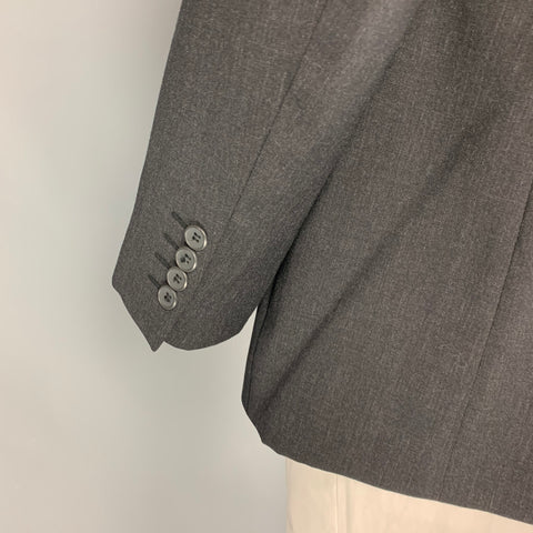 BALENCIAGA Size 44 Charcoal Wool Single Breasted Sport Coat