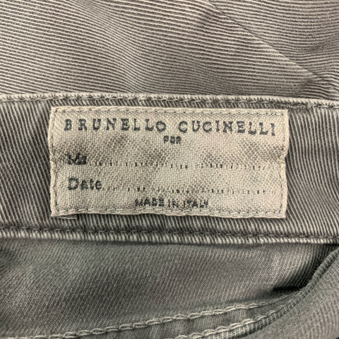 BRUNELLO CUCINELLI Size 30 Grey Cotton Elastane Button Fly Jeans