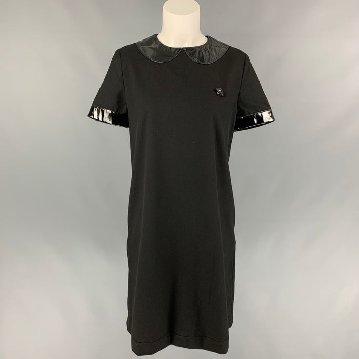 LOVE MOSCHINO Size 4 Black Polyester Blend Mixed Materials Shift Dress