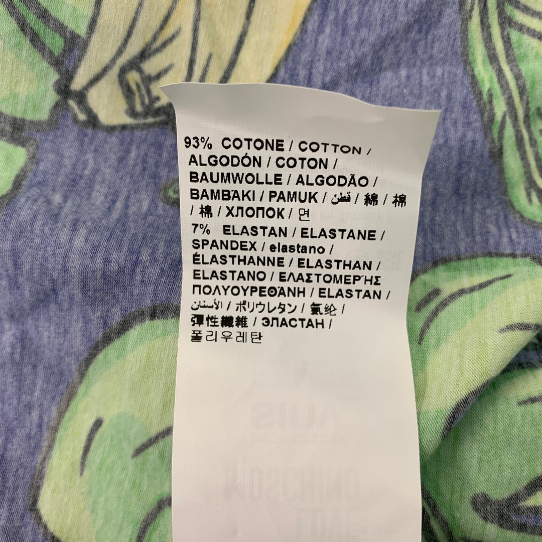 LOVE MOSCHINO Size 4 Yellow & Purple Banana Leaf Print Cotton T-Shirt