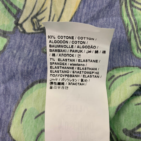 LOVE MOSCHINO Size 4 Yellow & Purple Banana Leaf Print Cotton T-Shirt