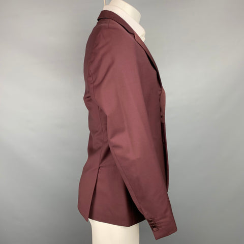 PAUL SMITH Kensington Fit Size 40 Regular Burgundy Wool / Mohair Sport Coat