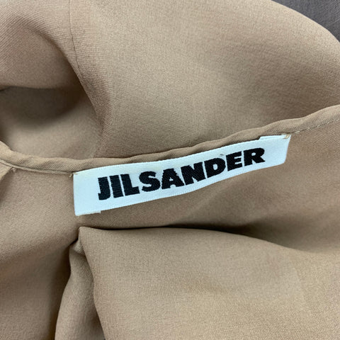 JIL SANDER Size 4 Beige Blue Tulle Double Layer Dress
