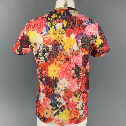 COMME des GARCONS HOMME PLUS Size L Multi-Color Floral Polyester Wool T-shirt
