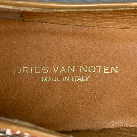 DRIES VAN NOTEN Size 8 Gold Snake Skin Round Toe Pumps