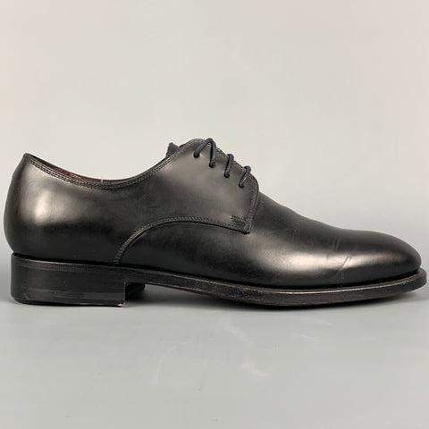 CANALI Taille 8 Chaussures à lacets en cuir noir