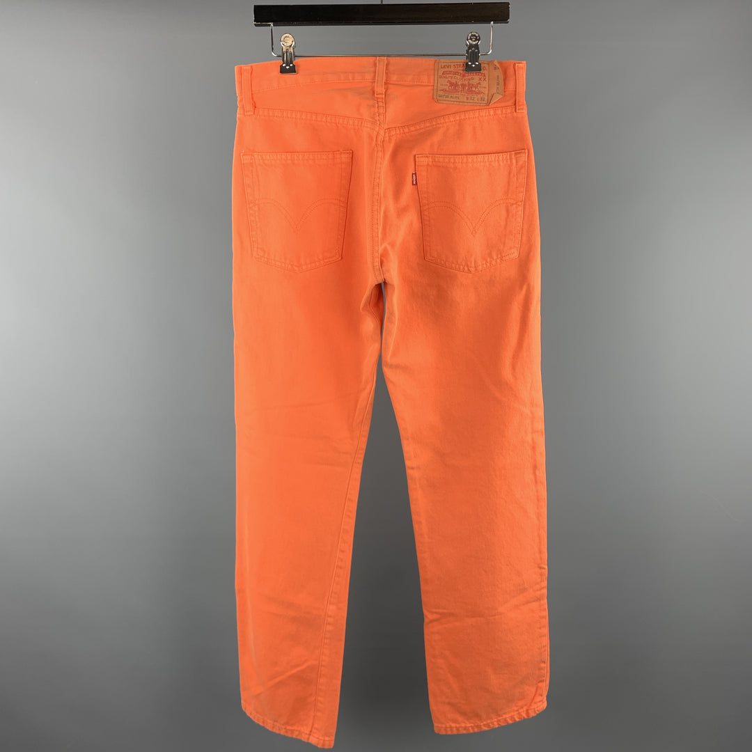 LEVI'S Size 32 Orange Solid Cotton Jean Cut Casual Pants