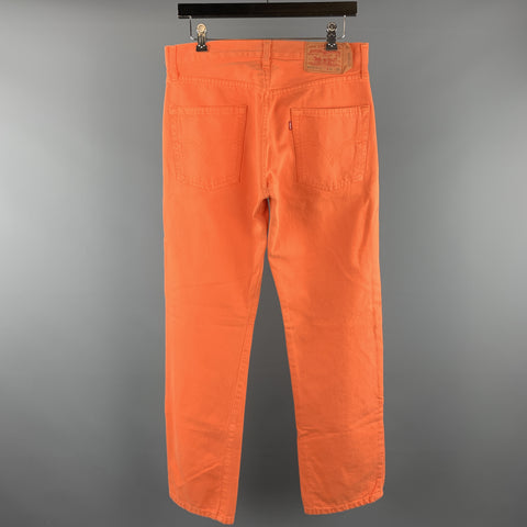 LEVI'S Pantalon décontracté coupe jean en coton uni orange taille 32