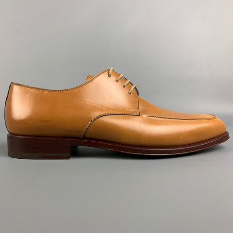 BRIONI Size 8.5 Tan Leather Lace Up Shoes