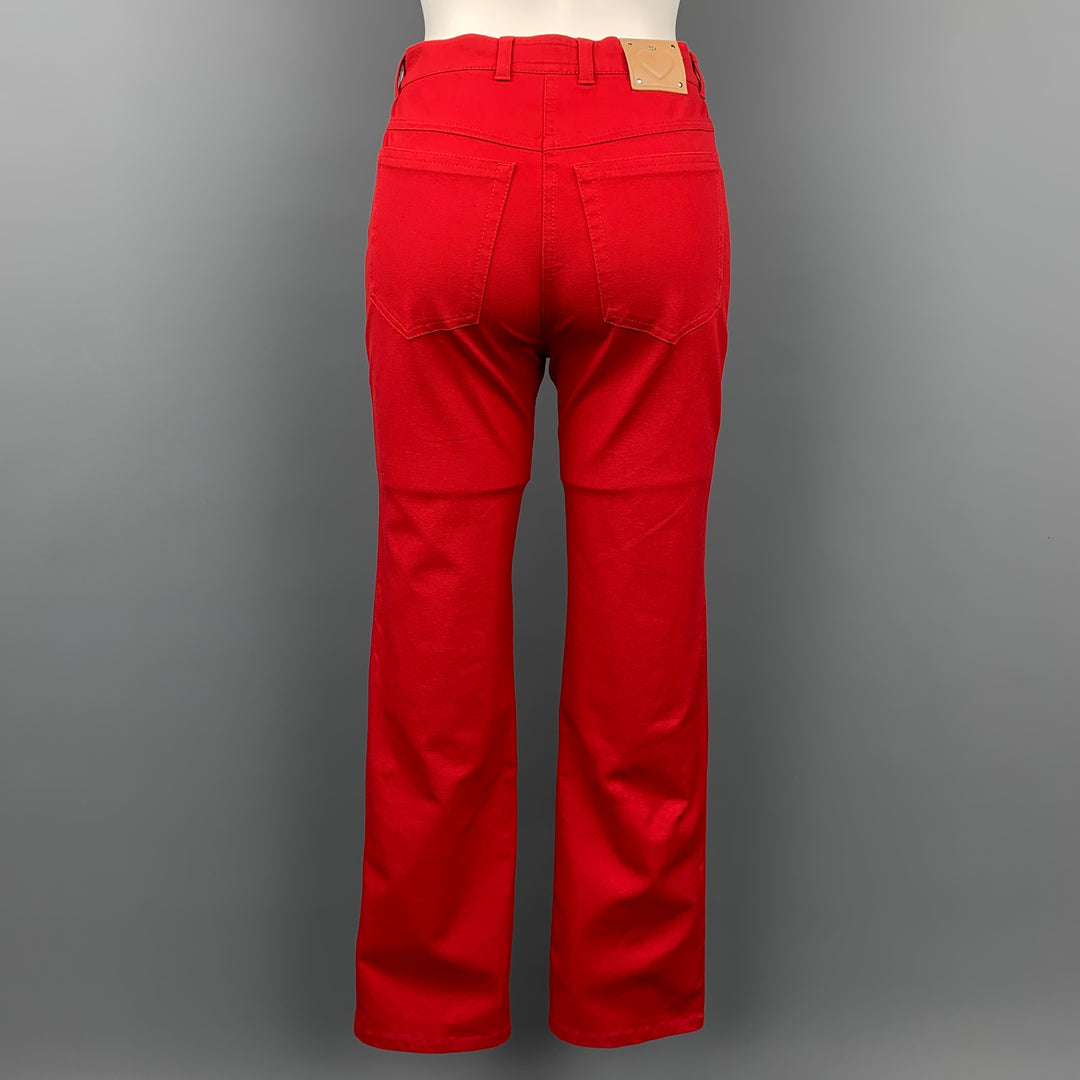 ESCADA Size 4 Red Stretch Cotton Dress Pants