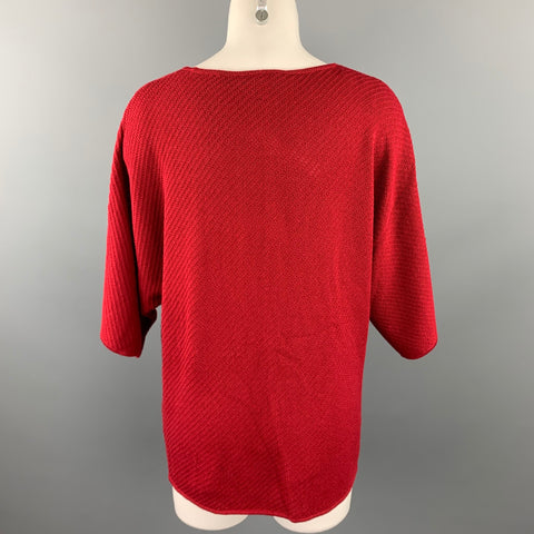 GERARD DAREL Taille M Rouge Tricoté Laine Texturée / Pull Acrylique