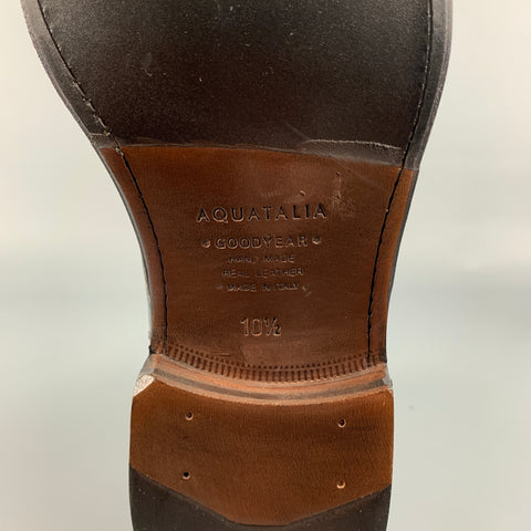 AQUATALIA Talla 10.5 Botas con cordones de cuero burdeos