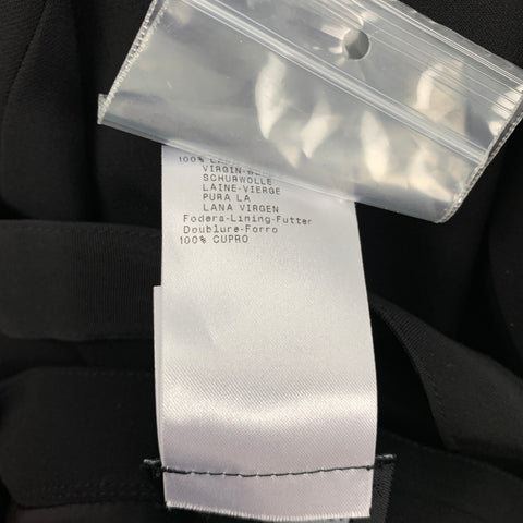 GIORGIO ARMANI Size 4 Black Wool Pleated Below Knee Skirt