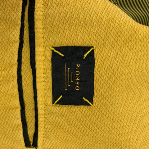 PIOMBO Size 42 Mustard Textured Cotton Notch Lapel Sport Coat