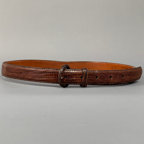 POLO by RALPH LAUREN Size 36 Brown Lizard Leather Belt