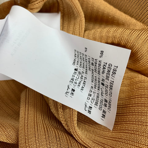 SAINT LAURENT Pantalón corto ciclista de canalé de viscosa beige Talla S
