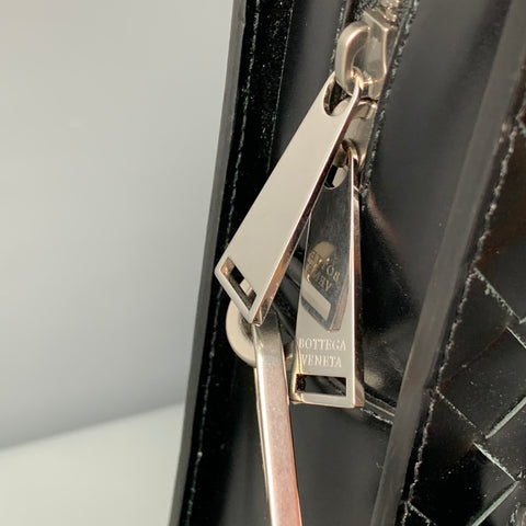 BOTTEGA VENETA Black Intrecciato Leather Shoulder Bag