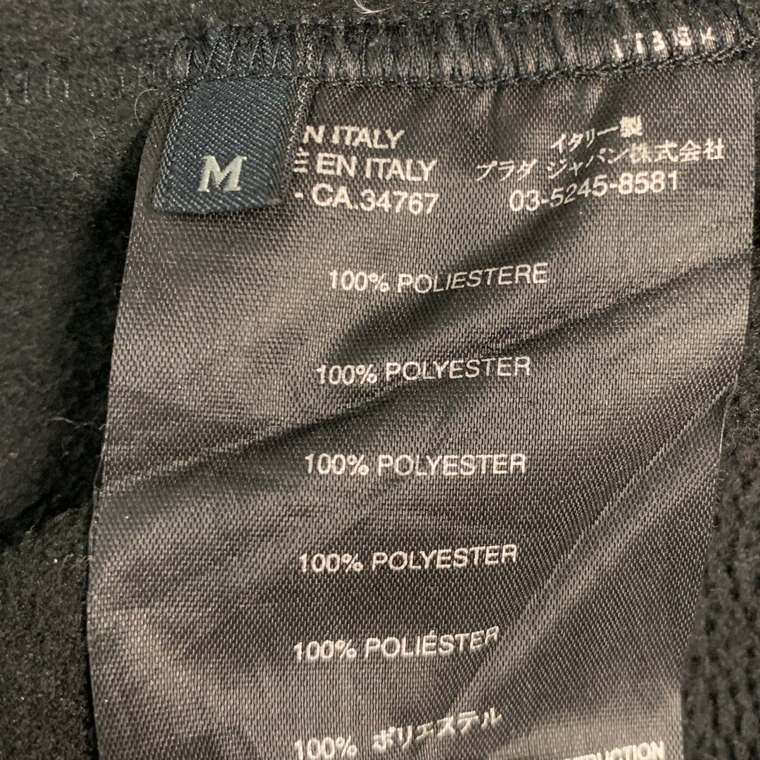PRADA Size M Black Polyester Fleece Zip Up Vest