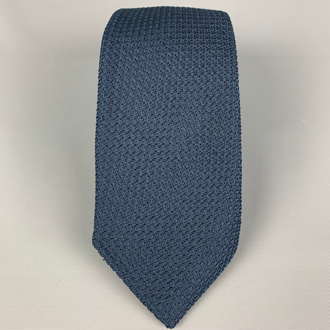 PAUL STUART Navy Knitted Silk Tie