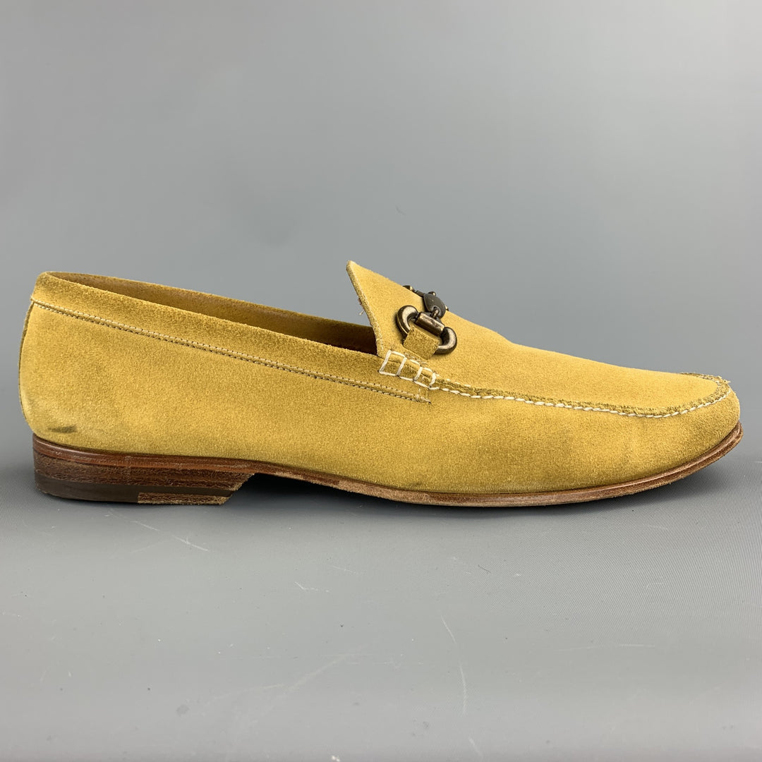 BARRETT Size 11 Yellow Suede Horsebit Loafers
