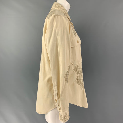 POLO by RALPH LAUREN Size M Beige Cotton Beaded Jacket