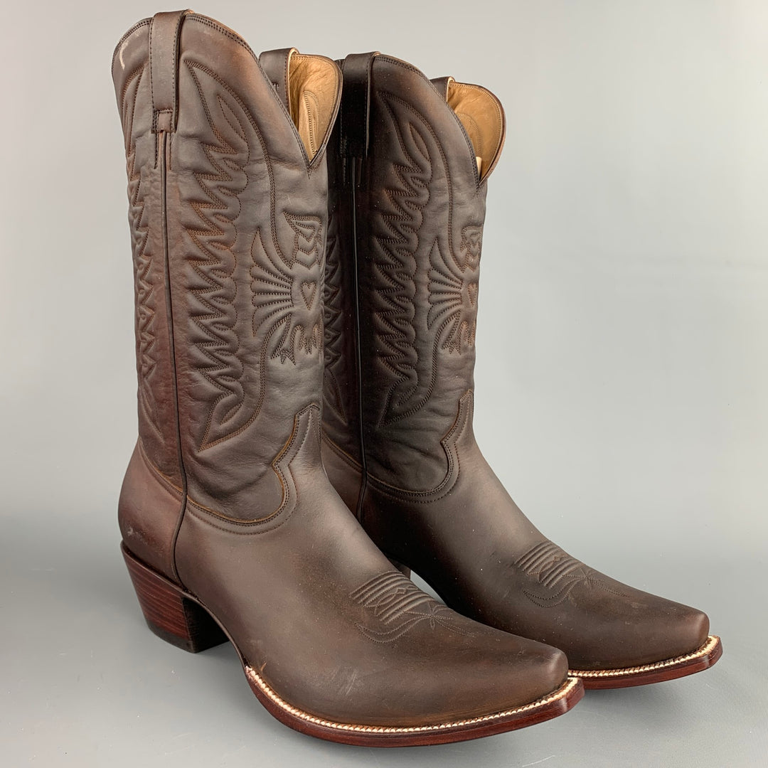 HERITAGE BOOT Size 10.5 Brown Leather Cowboy Boots