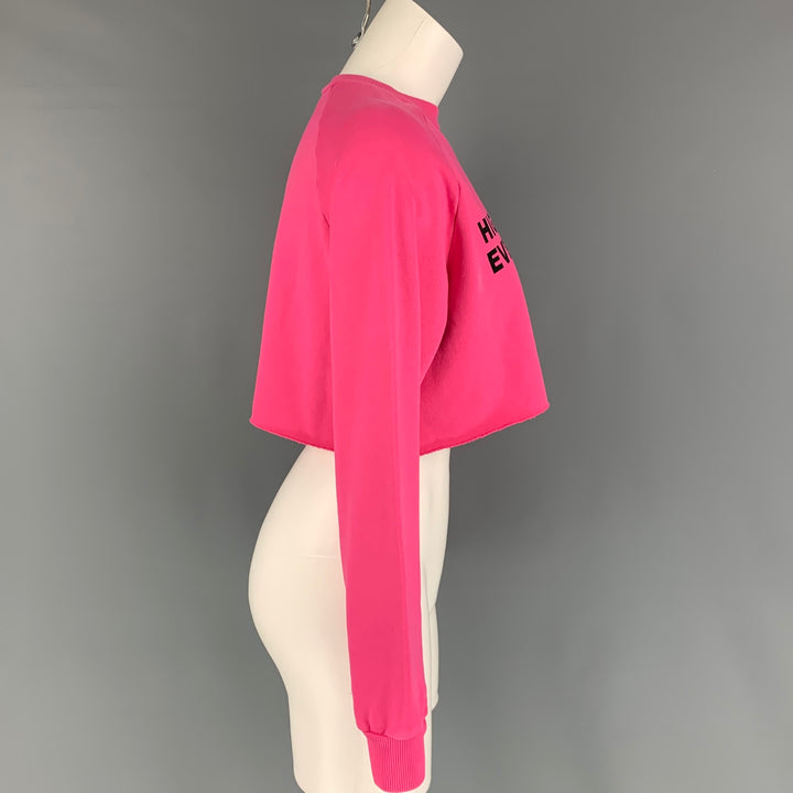 BAJA EAST Size M Pink Cotton Graphic Cropped Pullover