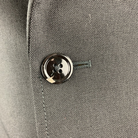 ALEXANDER MCQUEEN Size 42 Black Studded Notch Lapel Wool / Mohair Sport Coat