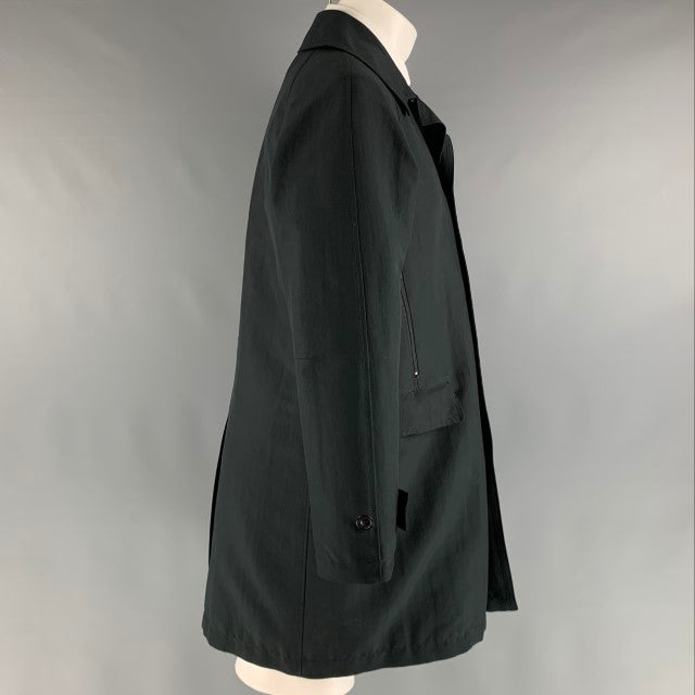 MARTIN MARGIELA Size 38 Black Solid Polyester Fisherman Coat