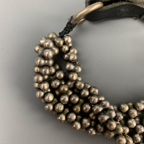GOTI Black Leather Sterling Silver Bracelet