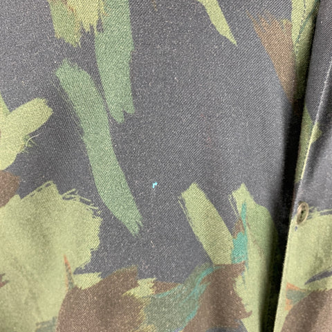 TED BAKER Size M Green Navy Camo Cotton One Pocket Long Sleeve Shirt