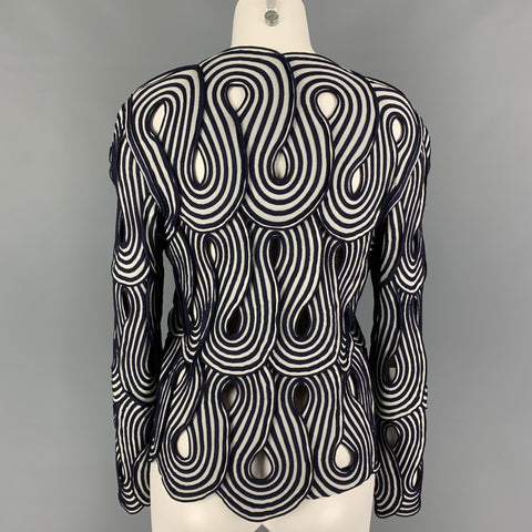 GIORGIO ARMANI Size 4 Purple White Viscose Polyamide Jacket