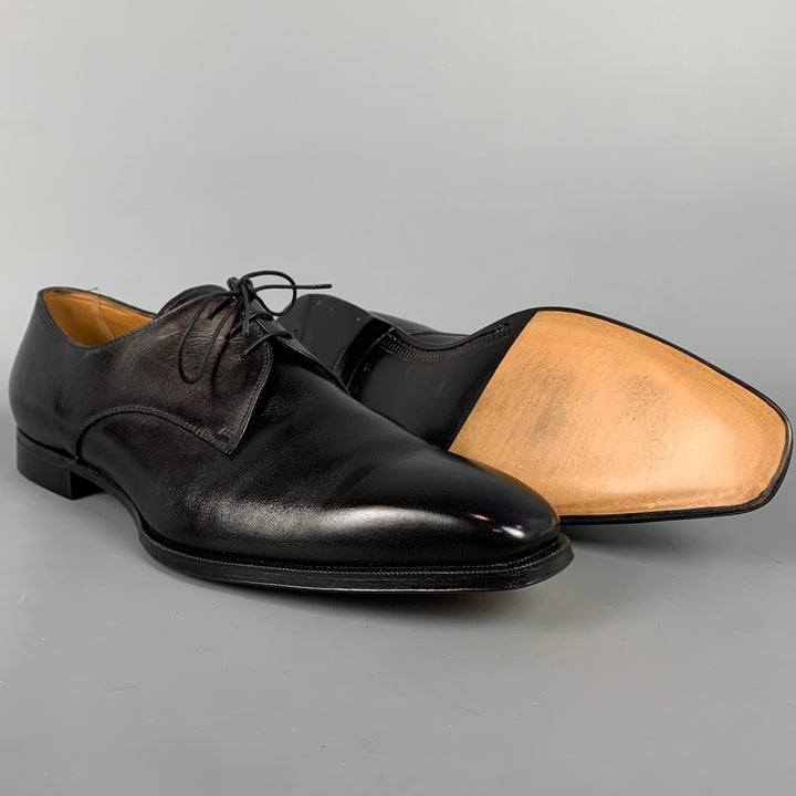 GRAVATI Taille 12.5 Chaussures habillées à lacets en cuir noir