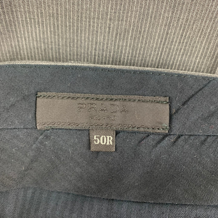 PRADA Size 40 Grey Silver Pinstripe Virgin Wool Silk Suit