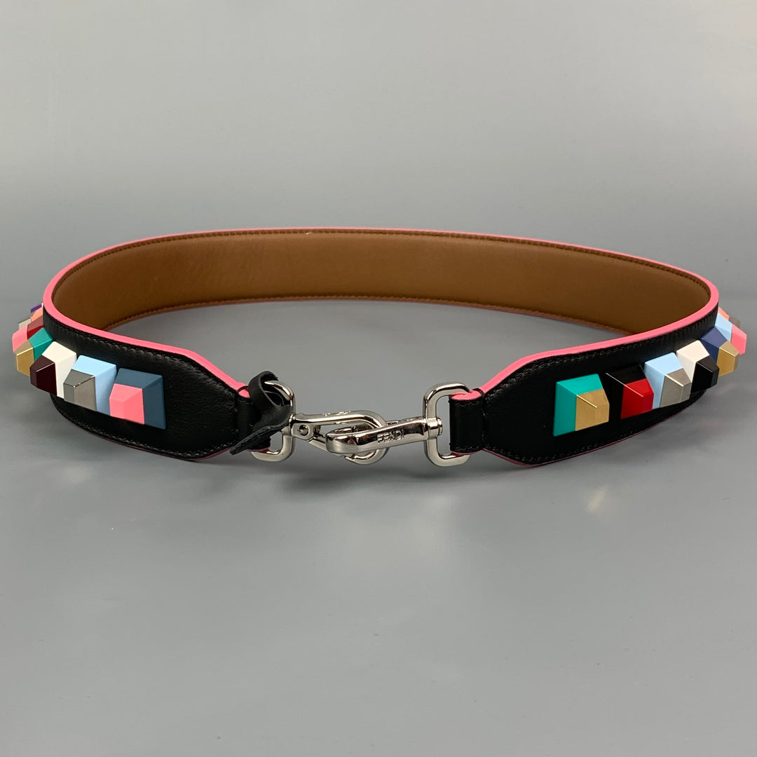 FENDI Multi-Color Studded Leather Handbag Strap – Sui  display picture 1