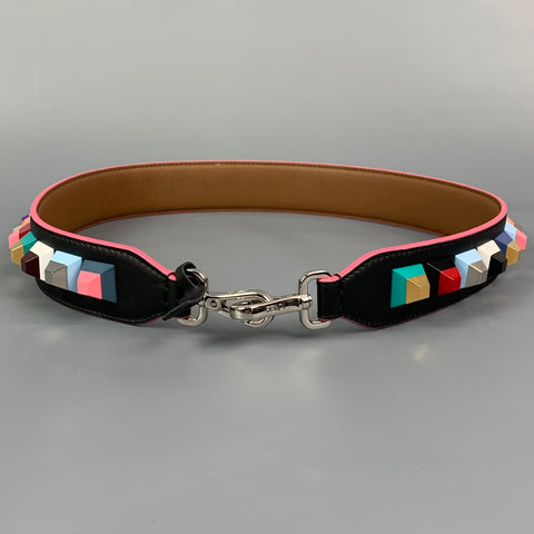 FENDI Multi-Color Studded Leather Handbag Strap