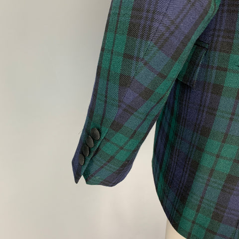 POLO by RALPH LAUREN Size 40 Regular Blackwatch Plaid Wool Sport Coat